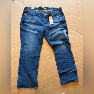 NWT Levi's classic straight mid rise sculpt soft Dark Blue Jeans 24w